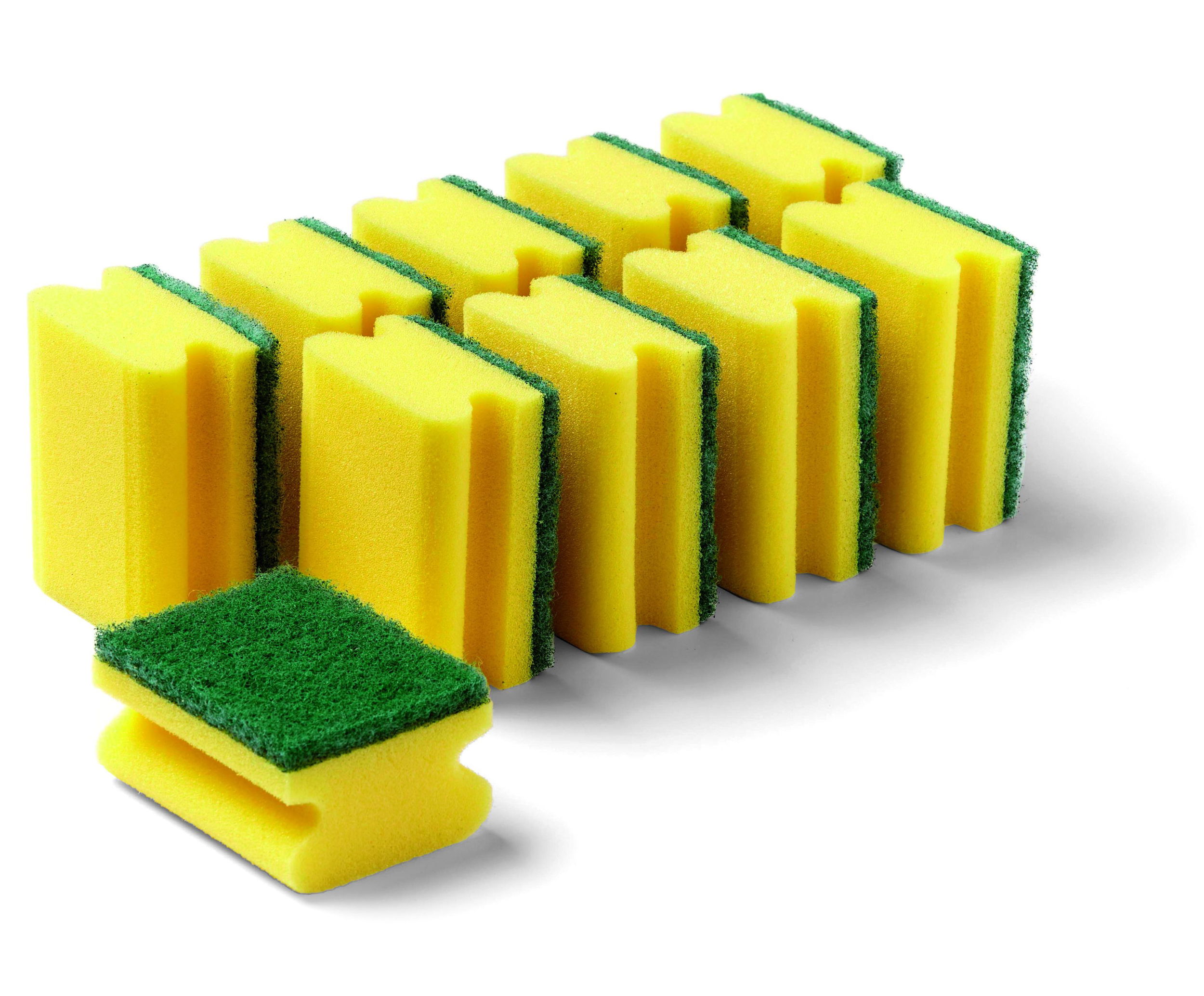 Schuller SPANTA formázott mosogatószivacs dörzsi felülettel, 9 x 7 x 4.5 cm, 10 db/csomag termék fő termékképe