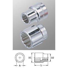 Genius Tools 635252 3/4"-os 12 lapú dugókulcs fej, 52 mm termék fő termékképe