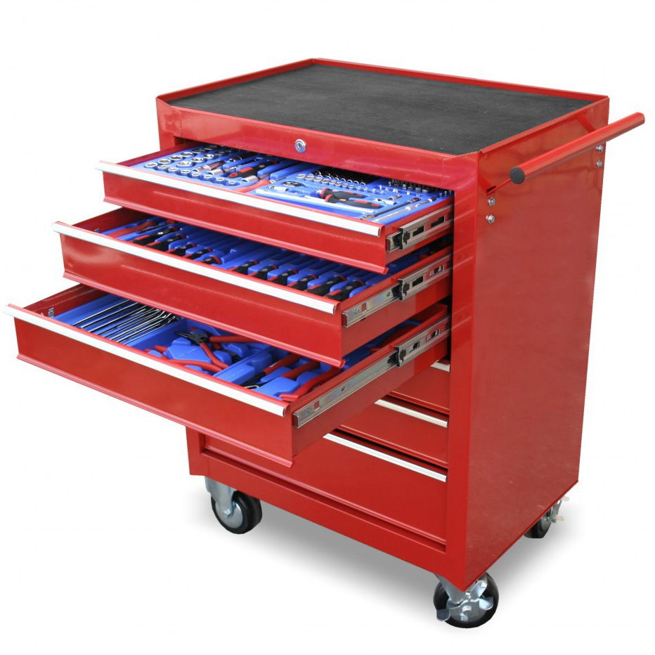 Genius Tools PT-FSZ5 szerszámos szekrény, 6 fiókos, felszerelt, 214 db-os termék fő termékképe