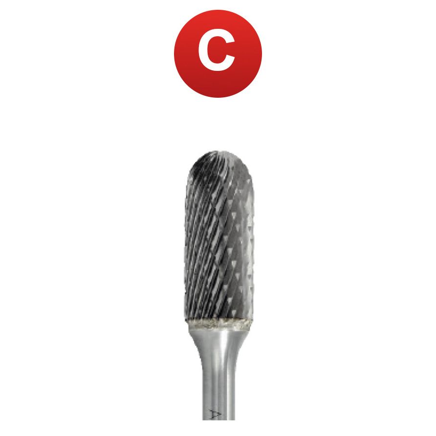 Abraboro 12 x 175/25 mm C alakú keményfém turbómaró kereszt fogazással, hosszú kivitel termék fő termékképe
