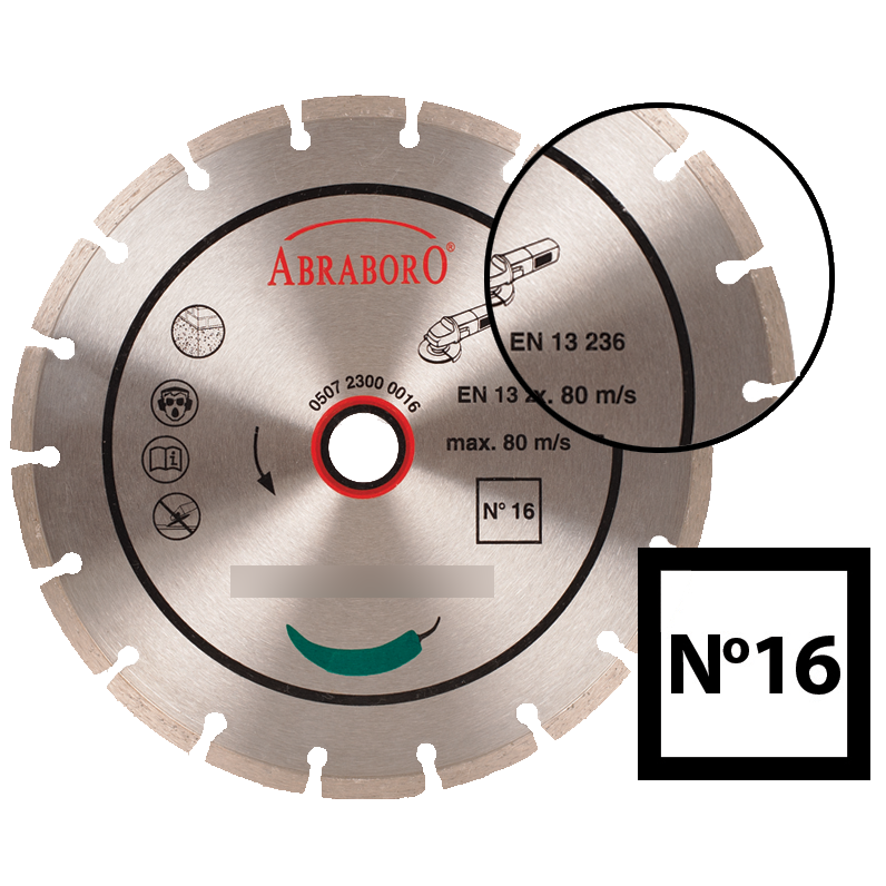 Abraboro 115 x 22.23 mm No.16 univerzális gyémánttárcsa termék fő termékképe