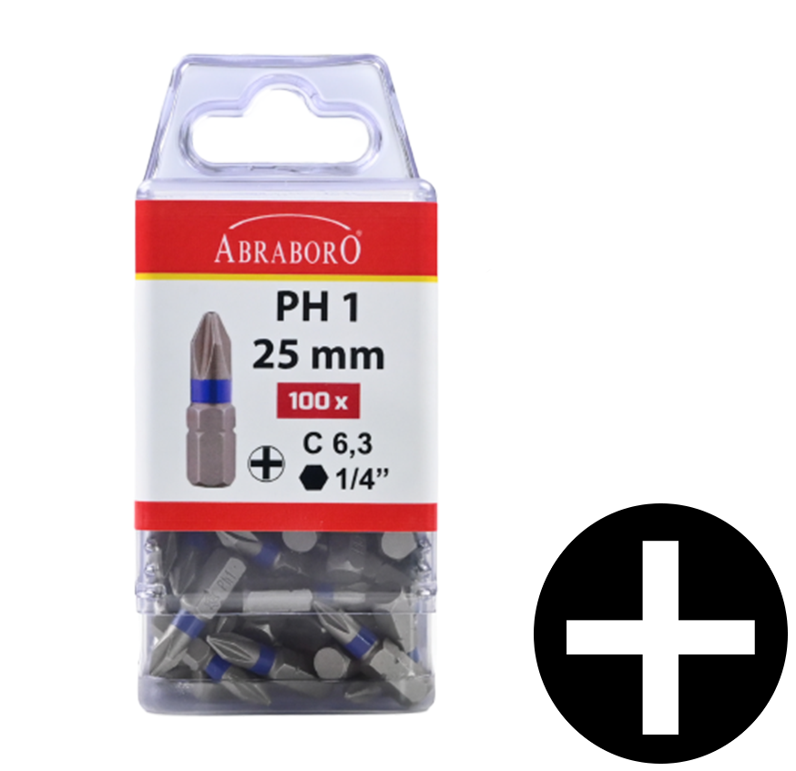 Abraboro PH 3 x 25 mm Phillips POWER bit, 100 db/csomag termék fő termékképe