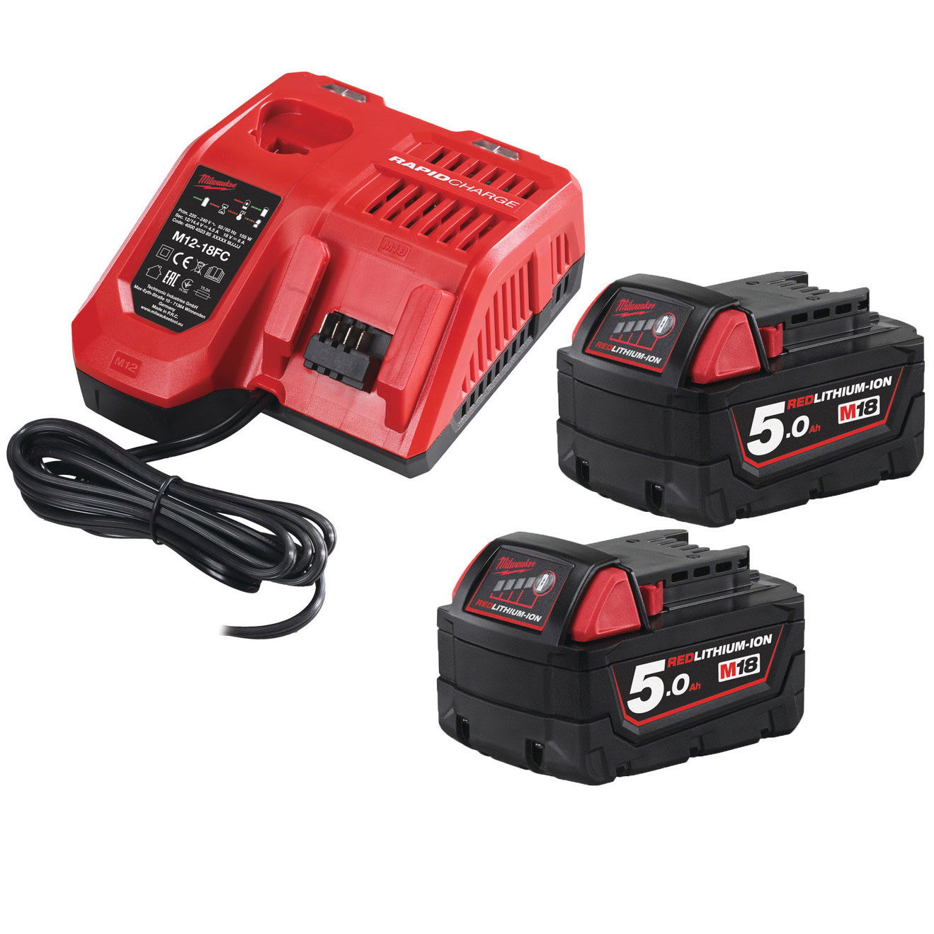 Milwaukee M18 NRG-502 akkumulátor és töltő szett termék fő termékképe