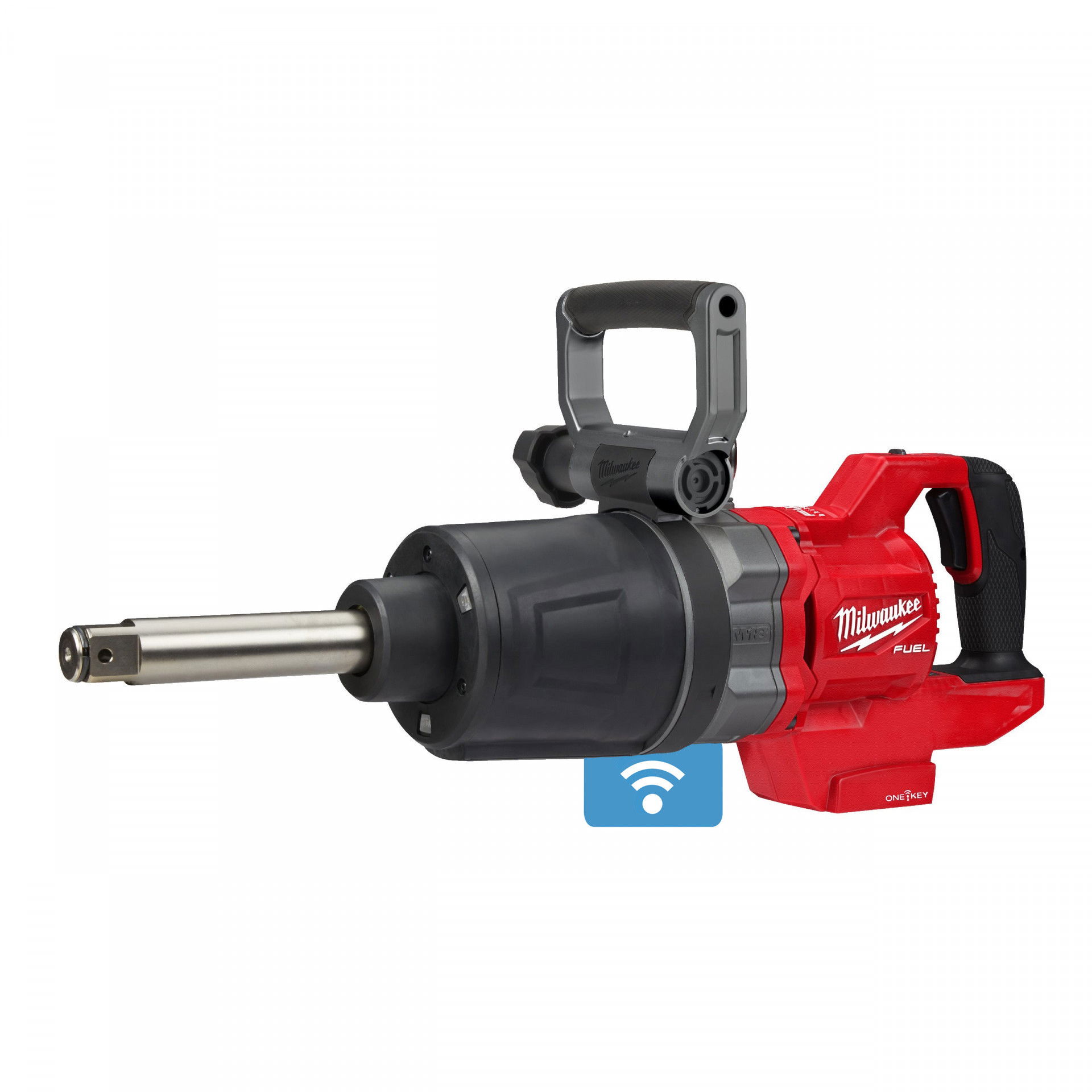 Milwaukee M18 ONEFHIWF1D-0C akkus ONE-KEY™ FUEL™ szénkefe nélküli D-fogantyús ütvecsavarozó biztosítógyűrűvel, 1" négyszög meghajtással (akku és töltő nélkül)  (PROMO) termék fő termékképe