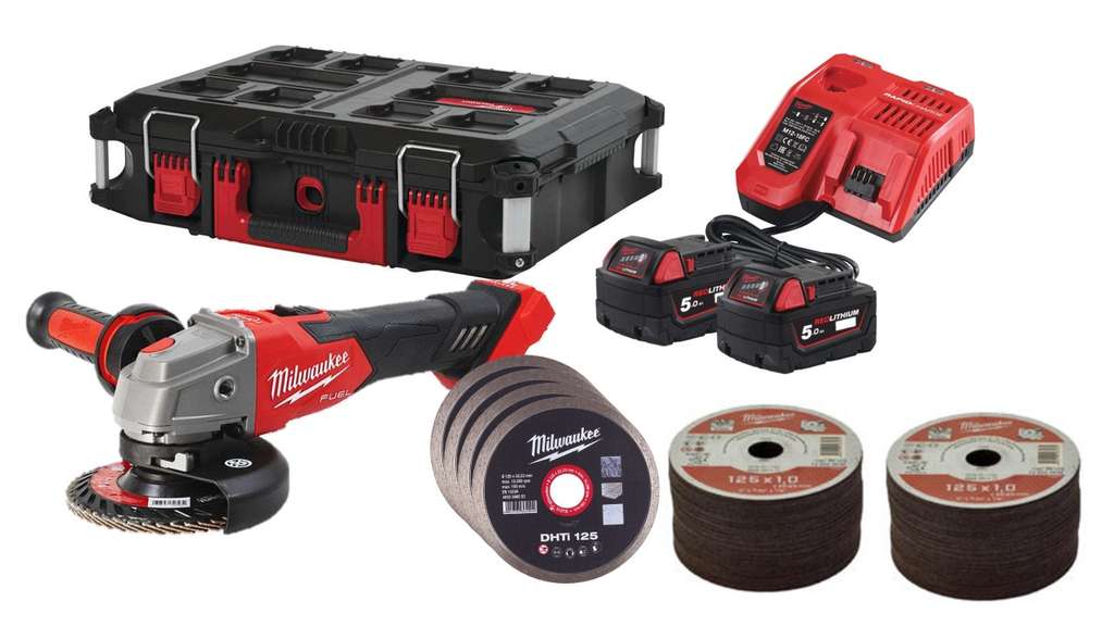 Milwaukee M18 FSAG125XB100P-502P FUEL™ akkus szénkefe nélküli erőcsomag termék fő termékképe