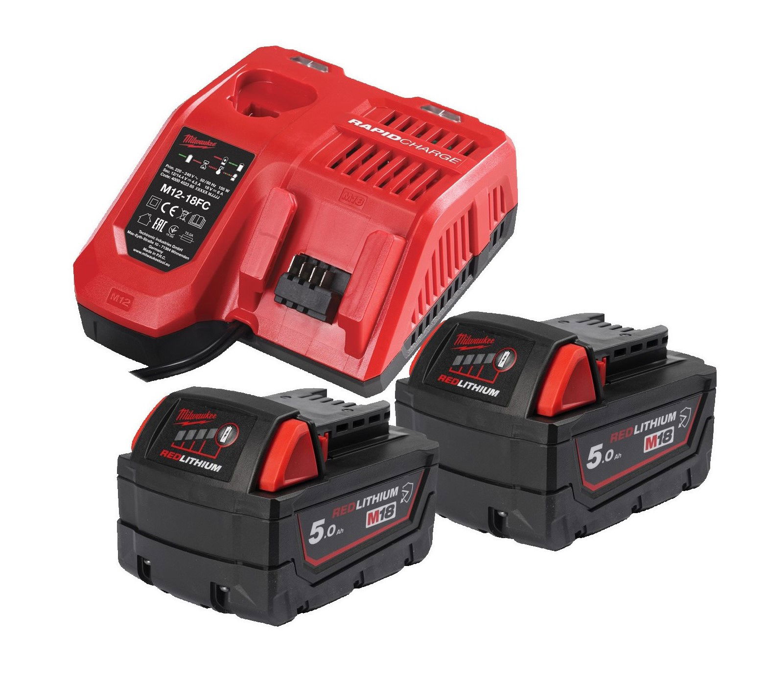 Milwaukee M18 NRGCR-502 vegyszerálló akkumulátor és töltő szett termék fő termékképe
