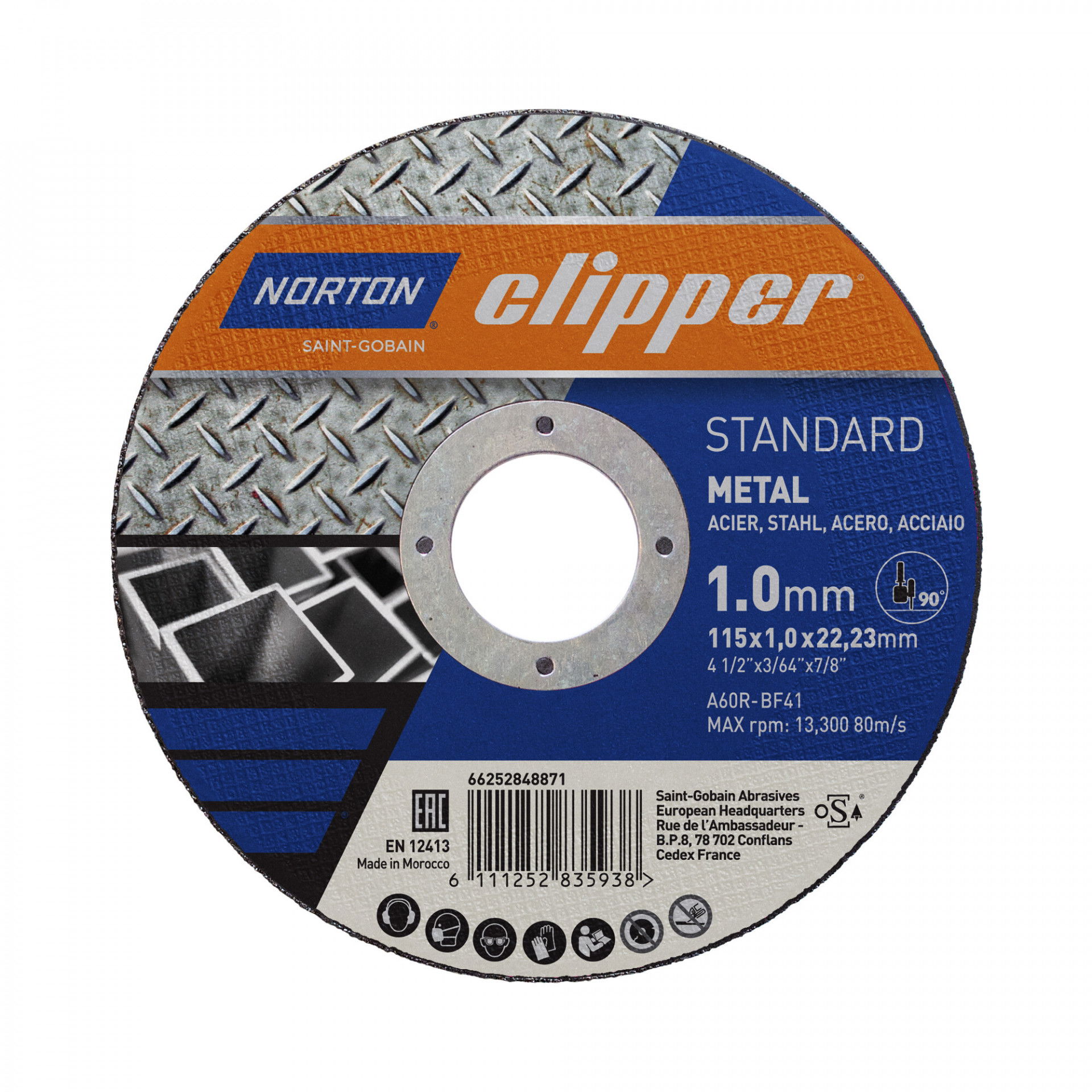 Norton Clipper Standard vágókorong 115x1,0x22,23mm A60R, 25 db/csomag termék fő termékképe