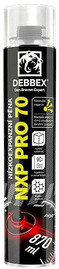Den Braven NXP PRO 70 enyhén dagadó hab, pisztolyos flakon, sárga, 870 ml termék fő termékképe