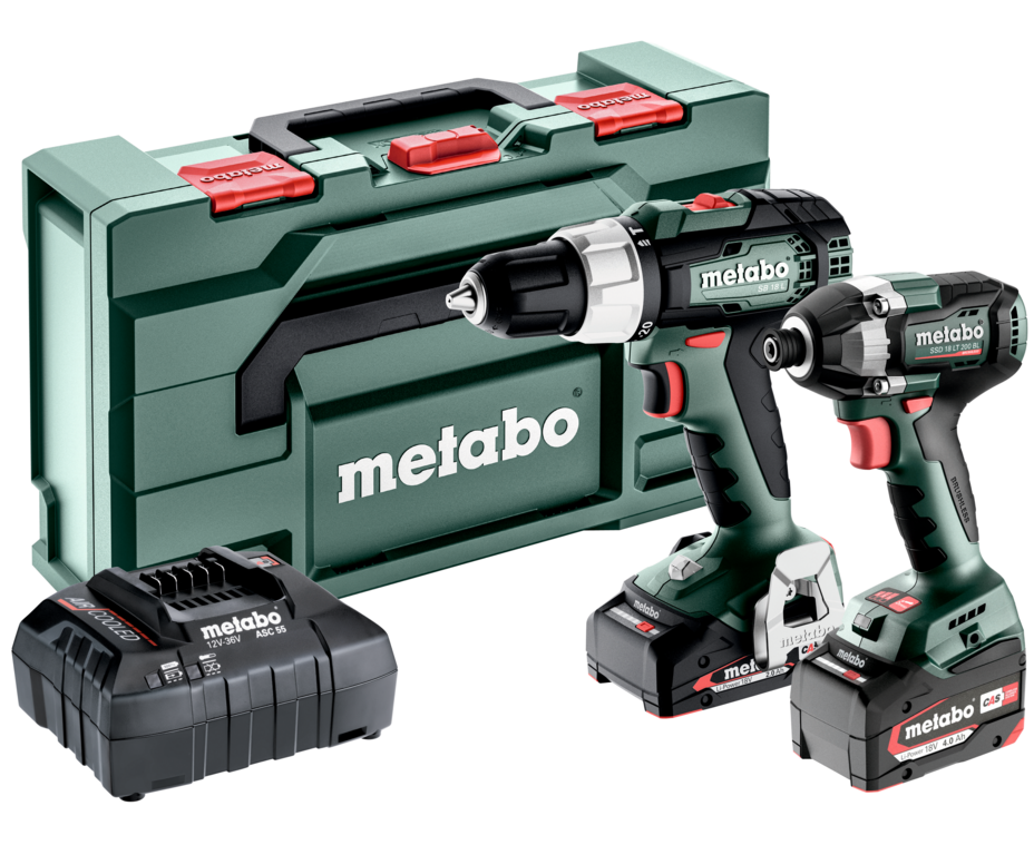 METABO COMBO SET 2.8.2 18 V akkumulátoros gépcsomag (1 x 2.0 Ah és 1 x 4.0 Ah Li-Power akkuval, metaBOX kofferben) termék fő termékképe