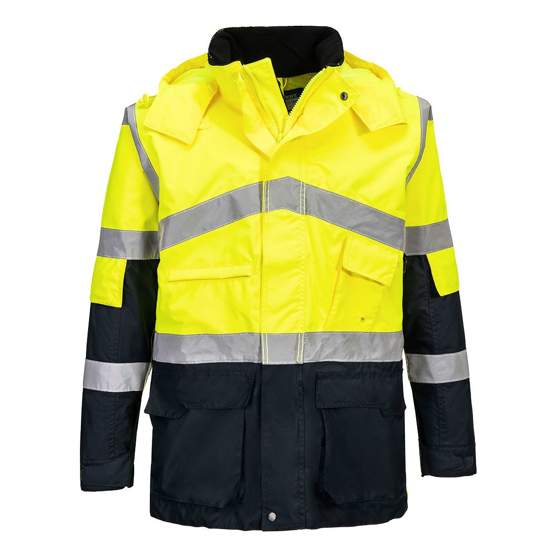 Portwest S760 - Hi-Vis kéttónusú lélegző kabát, sárga/tengerészkék termék fő termékképe