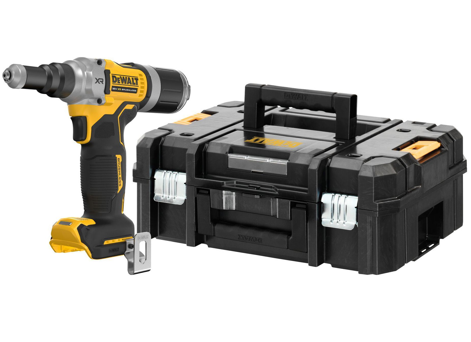 Dewalt DCF414NT szénkefe nélküli akkus popszegecshúzó (akku és töltő nélkül, TSTAK kofferben) termék fő termékképe