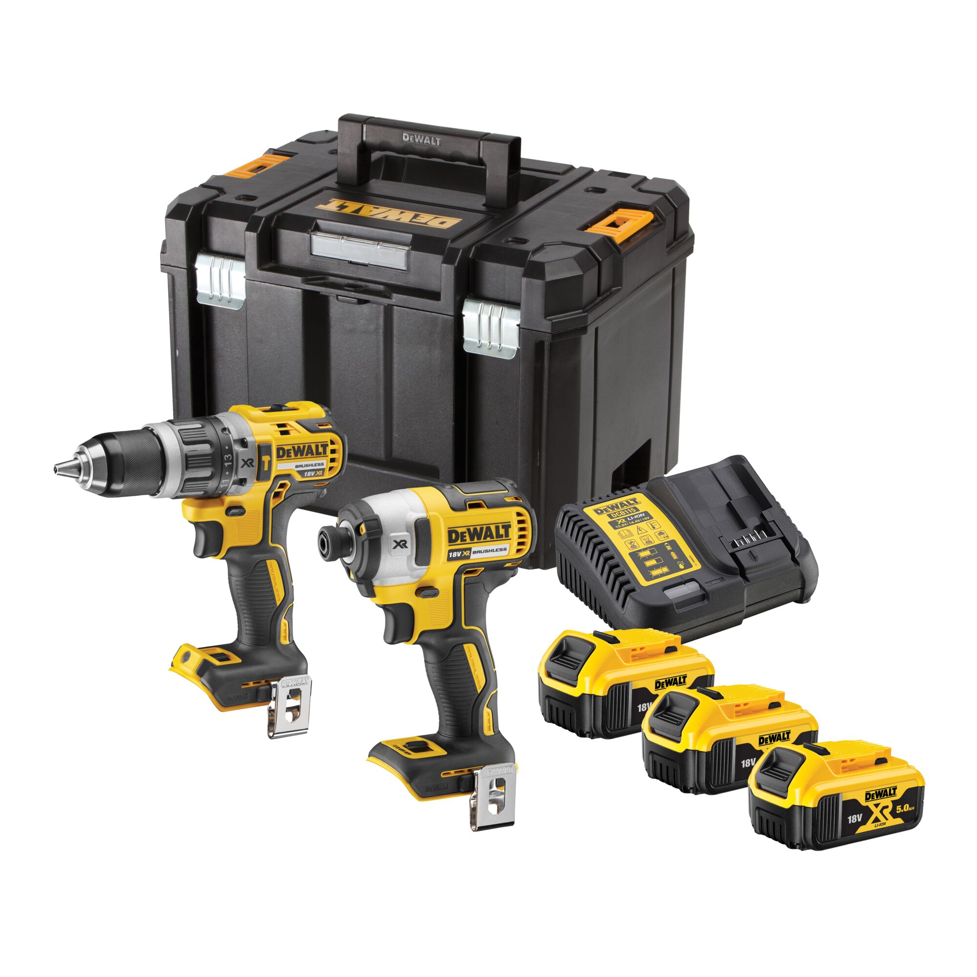 Dewalt DCK266P3T akkus gépcsomag, 2 gépes (3 x 5.0 Ah Li-ion akkuval, TSTAK kofferben) termék fő termékképe